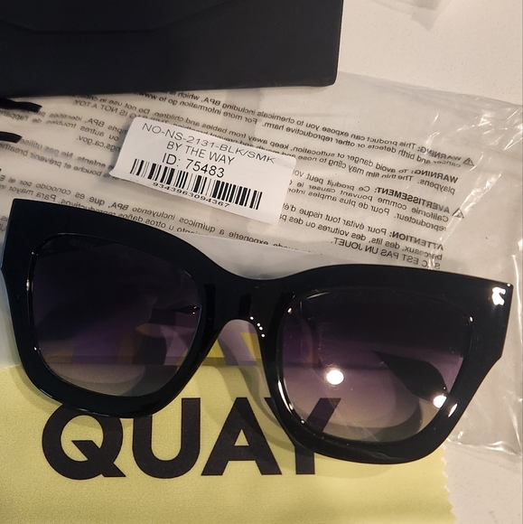 QUAY AUSTRALIA 🖤 By The Way Sunglasses- Black, Smoke - Picture 5 of 5